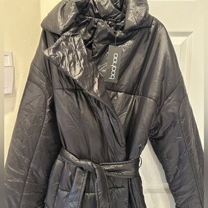 NWT BOOHOO BELTED DUVET PUFFER COAT